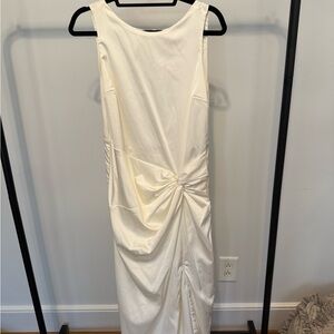 Abercrombie & Fitch White Ruched Sheath Dress